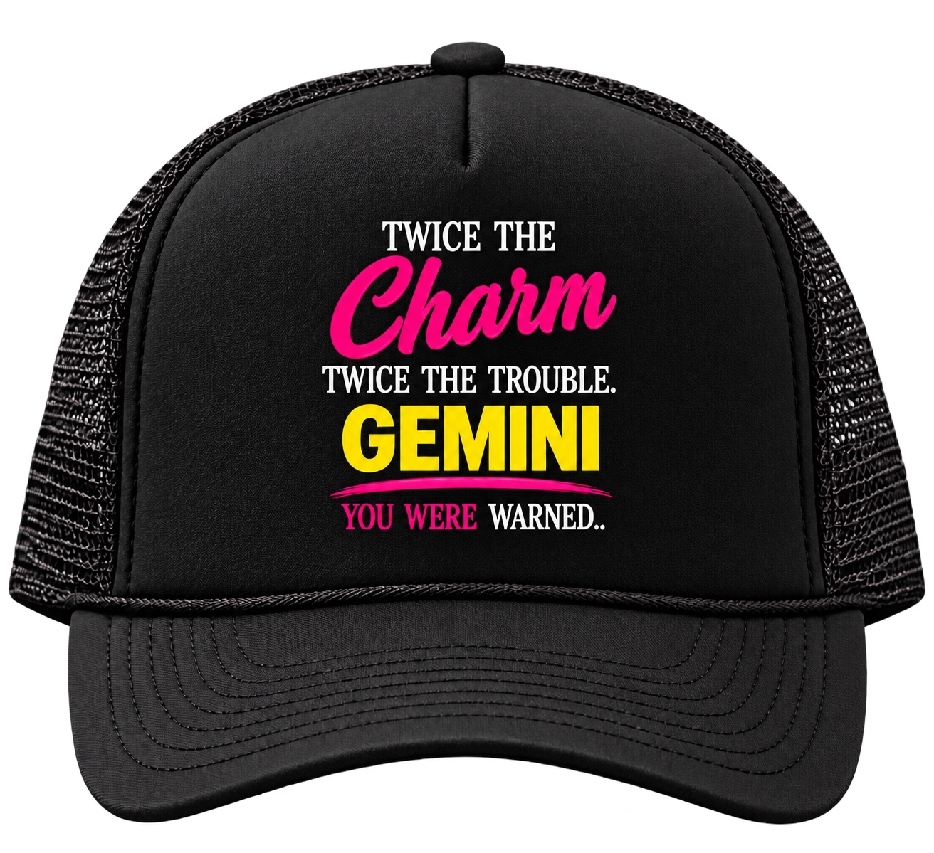 Gemini black trucker hat